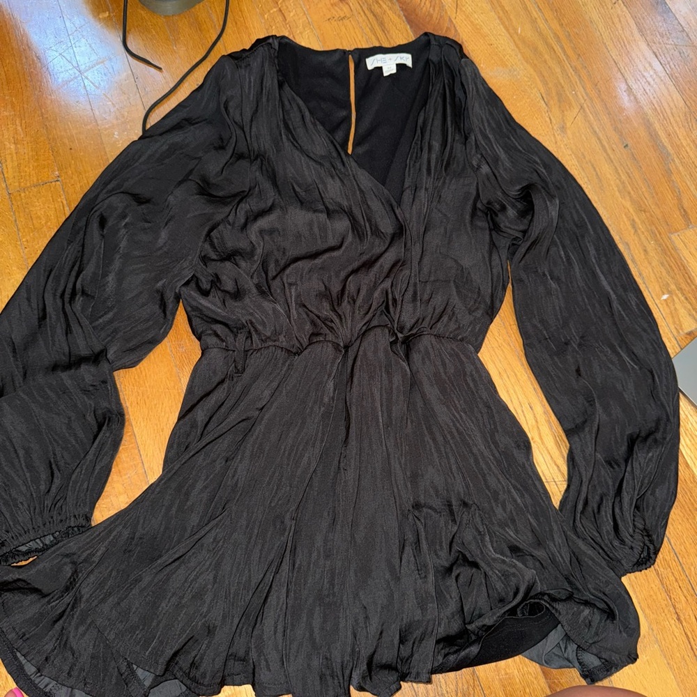 She + Sky Black long sleeve romper size M